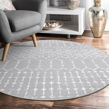 Lahome Moroccan Entry Rug 2x3, Non-Slip Washable Front Indoor Door Mat Rubber Backing Low-Profile Door Rugs, Small Geometric Print Distressed for Entryway Bathroom Kitchen, Black Hana