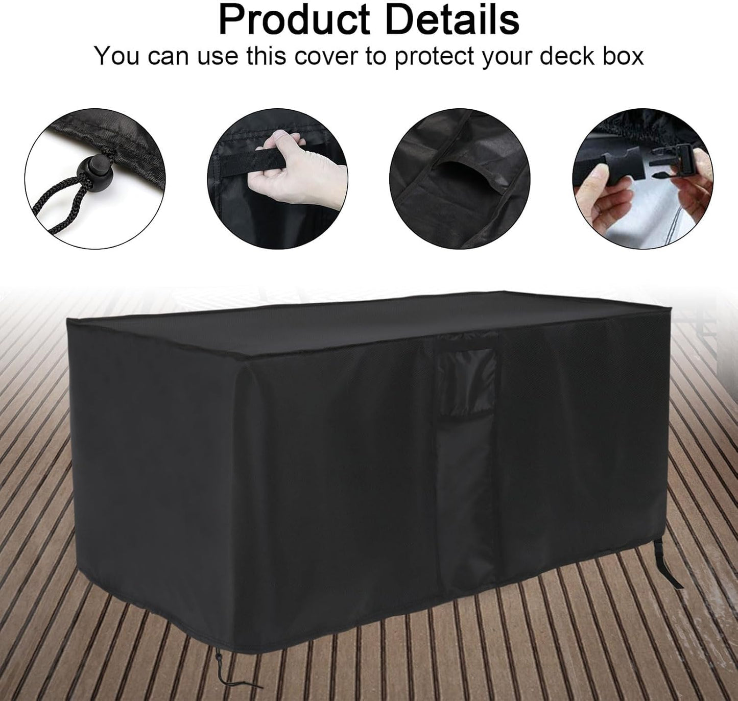 Outdoor Storage Box Cover for Keter XXL 230 Gallon Plastic Deck Storage Container Box,Waterproof Patio Storage Box Covers - 58 x 33 x 34 Inch