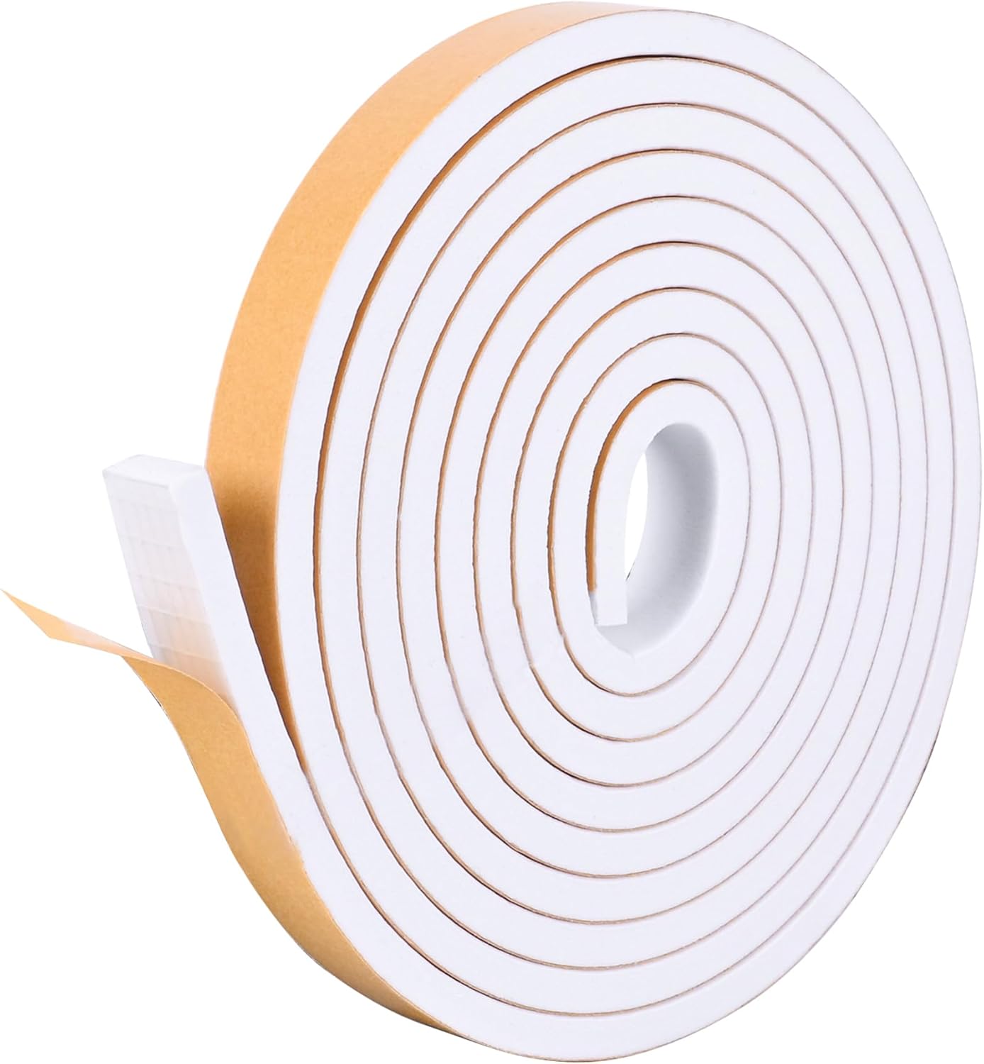 Self Adhesive Foam Tape Weatherstrip 1/2in x 1/4in x 42Ft High Density Foam Insulation Strips Foam Seal Weather Stripping with Strong Adhesive for Door and Window Sound Isolation Soundproofing, White