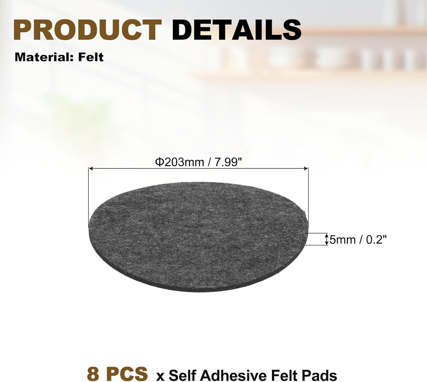 uxcell 32Pcs Non Slip Furniture Pads, 3" Round Self Adhesive Felt Bumpers Noise Reducing Furniture Feet Floor Protector for Chairs Tables Furniture Legs (White 0.2" Thick) - Colors A