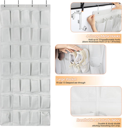 GOMAJI 35 Pockets Over the Door Shoe Organizer