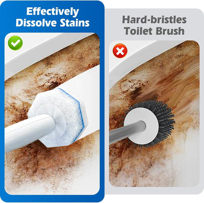 50 Count Disposable Toilet Wand Refills 3-Layer Brush Heads, Strong Adhesion, Multi-Surface Cleaning Pads Compatible with Clorox for Toilet, Bathtub & Sink