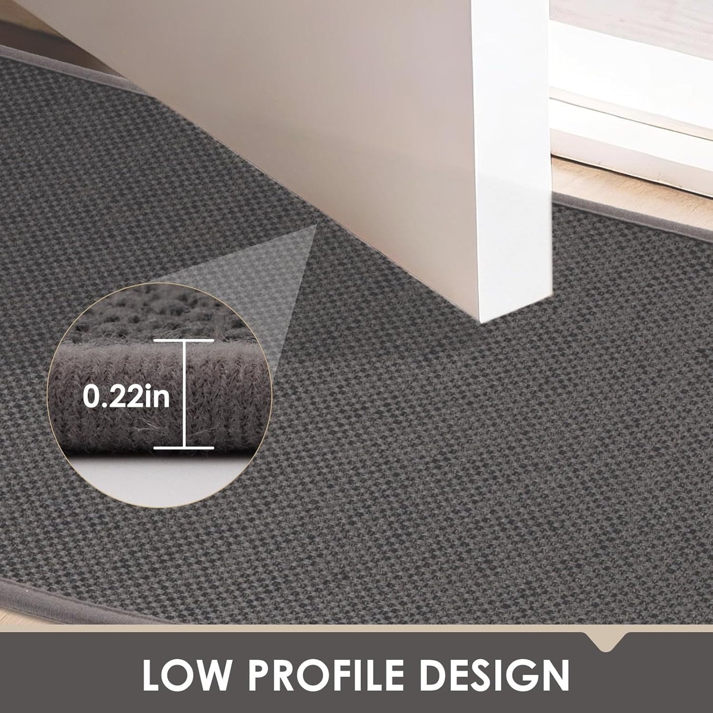 Door Mat 30"x17", Non Slip Washable Door Mat Indoor Entrance, Low Profile Absorbent Entry Rug for Front Door, Entryway, Inside Entrance, Rubber Backing Dirt Trapper Indoor Mat, Khaki