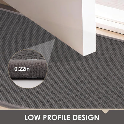 Door Mat 30"x17", Non Slip Washable Door Mat Indoor Entrance, Low Profile Absorbent Entry Rug for Front Door, Entryway, Inside Entrance, Rubber Backing Dirt Trapper Indoor Mat, Khaki