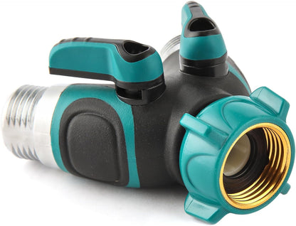Hose Splitter 2 Way Heavy Duty Y Valve, Spigot Splitter for Garden Hose, Water Hose Y Splitter with 2 Extra Rubber Washers