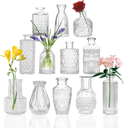 5'' White Ceramic Bud Vases Set of 10,Small Vases in Bulk for Flowers,Mini Vases for Centerpieces,Modern for Floral and Pampas Grass,Boho for Wedding,Party,Table Home Decor