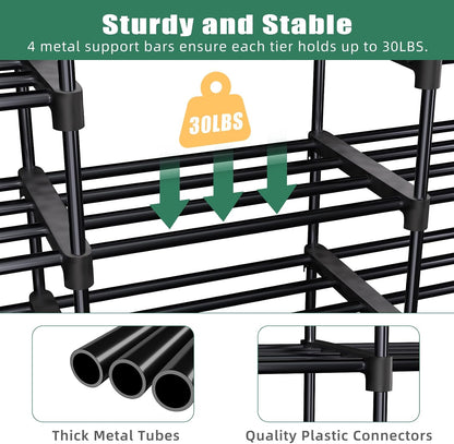 Simple Trending Tall Shoe Rack Storage Holds 40 Pairs, 10 Tier Shoe Organizer Shelf Large Capacity for Entryway Closet, Black