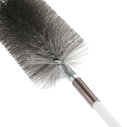 50-inch Long Tent Wood Burning Stove Pipe Cleaning Brush with Stainless Steel Bristles, and Chimney Cleaning Wire Brush with 4 Flexible Rods, 2.5'' Brush Heads