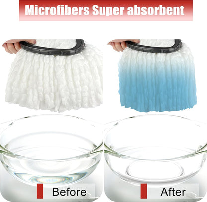 [2026 New Version] Mop Head Replacement - 40% More Cleaning Power, 3 Pack Spin Mop Replacement Head for Easy Wring 1-Tank System, Easy Cleaning, Microfiber and Machine Washable