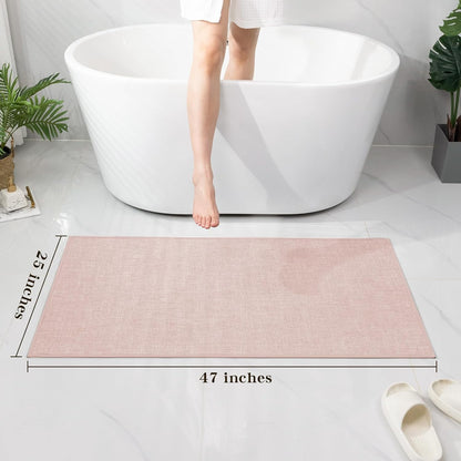 chakme Bathroom Rugs Mat 24x17, Ultra Thin Non Slip Bath Mat Small Quick Dry Absorbent Bath Mat for Bathroom Floor, (Dark Beige, 24"x17")