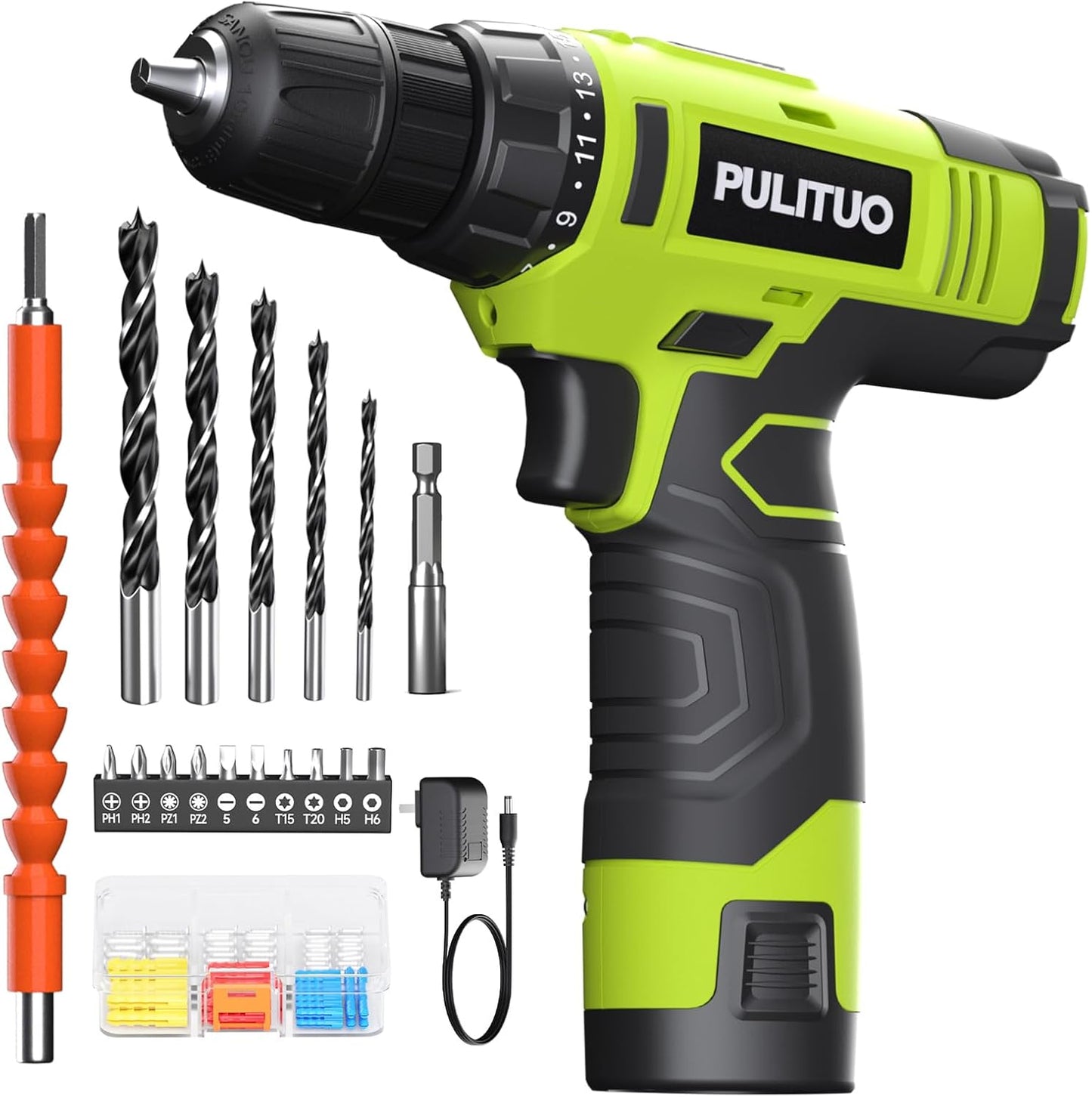 PULITUO Drill Set, 149-Piece Home Tool Set with 12V Pink Cordless Drill, Tool Box, Hand Tool Kits for Women & Men and DIY Enthusiasts, for Home Improvement