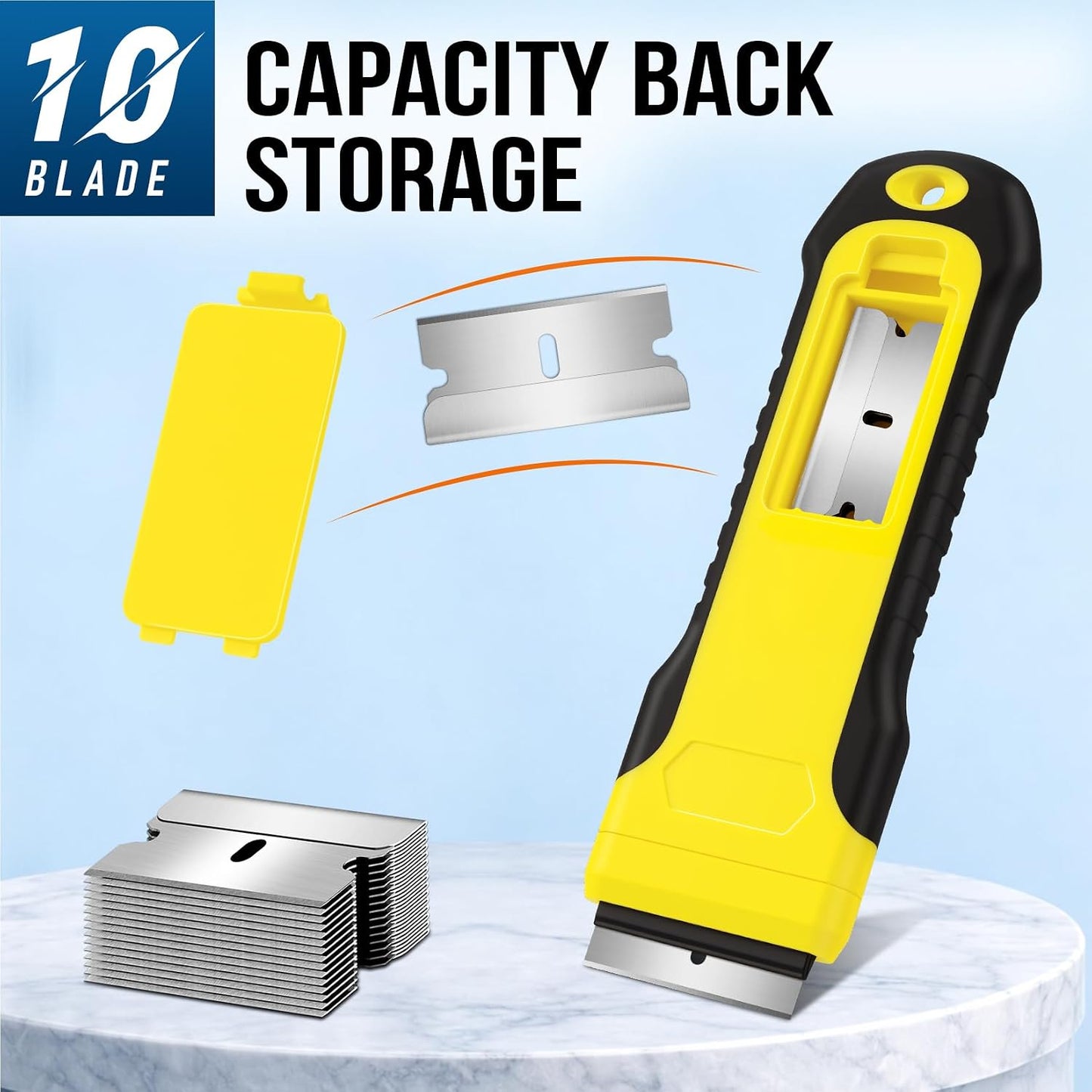 JETMORE Razor Blade Scraper Tool With 15pcs Extra Blades, Paint Scraper for Cleaning, Glass Scraper for Windows, Oven Cleaning Tools, Cuchilla Para Limpiar Cosina, Cleaning Razor for Ceramic Stove Top