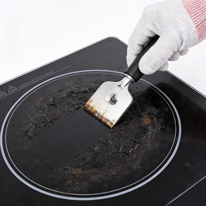 EHDIS Ceramic Hob Scraper with 10pcs Titanium Coated Blades – Metal Razor Blades Scraper Tool for Cooktop, Glass & Stove,Tile | Removes Burnt-On Food & Grease Without Scratching