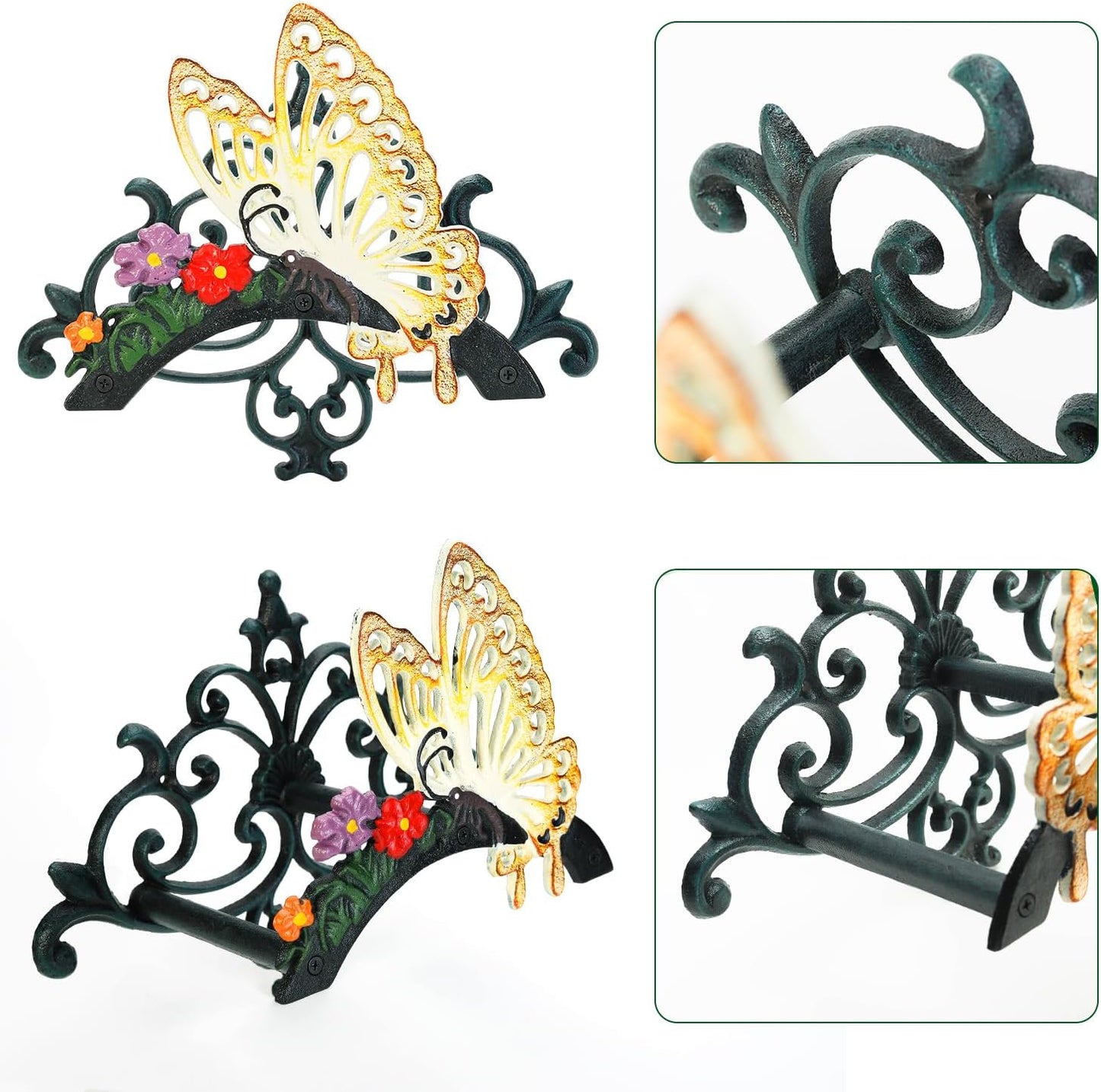 Sungmor Heavy Duty Cast Iron Hose Holder,Garden & Yard Decorative Birds Wall Mounted Hose Butler,Water Pipe Holds,Rack,Hanger,Antique Wall Decorations