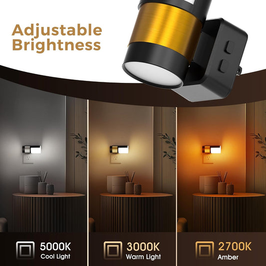 L LOHAS LED Night Light Plug in, Night Lights Plug into Wall, Light Sensor, 0-100LM Soft White 3000K, Dimmable Night Light, Modern Nightlight for Kids Bathroom Hallway Bedroom Kitchen Stairway, 2 Pack