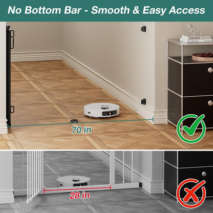 Babepai Retractable Baby Gates Extra Wide | 55" Wide x 34" Tall Dog Gates for Stairs | Indoor/Outdoor Use | Child Gates for Doorways, Deck, Porch, Hallways, Patio - Gray