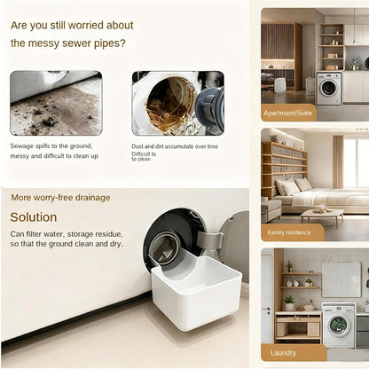 Washer Drip Pan - Washer Drain Pan, Washing Machine Filter Drain Tray | Leak-Proof Washing Machine Drain Funnel - Universal Front-load Washing Machine Drain Pan For Laundry Room Basement Apartment