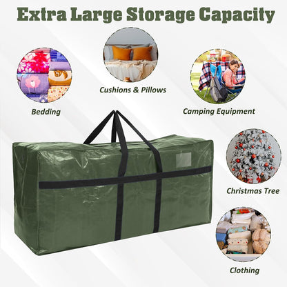 Windyun 4 Pack 57 Gallon Extra Large Moving Bags XXL Heavy Duty Storage Bag with Strong Zipper Handle Jumbo Big Tote Box Foldable for College Dorm Travel Clothes Duffle Blanket Pillow(Red)