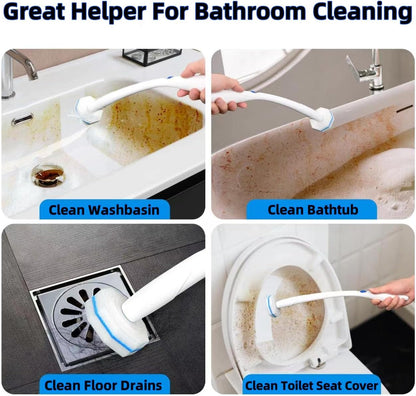 50 Count Disposable Toilet Wand Refills 3-Layer Brush Heads, Strong Adhesion, Multi-Surface Cleaning Pads Compatible with Clorox for Toilet, Bathtub & Sink