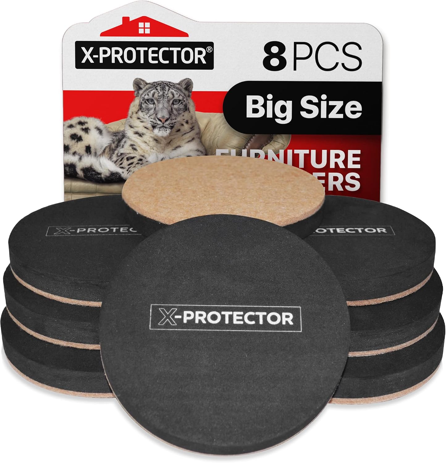 X-Protector Felt Furniture Sliders for Hardwood Floors 24 PCS 1” - Self-Adhesive Furniture Slider - Heavy-Duty Furniture Movers for Hard Surfaces - Felt Sliders - Move Your Furniture Easily!
