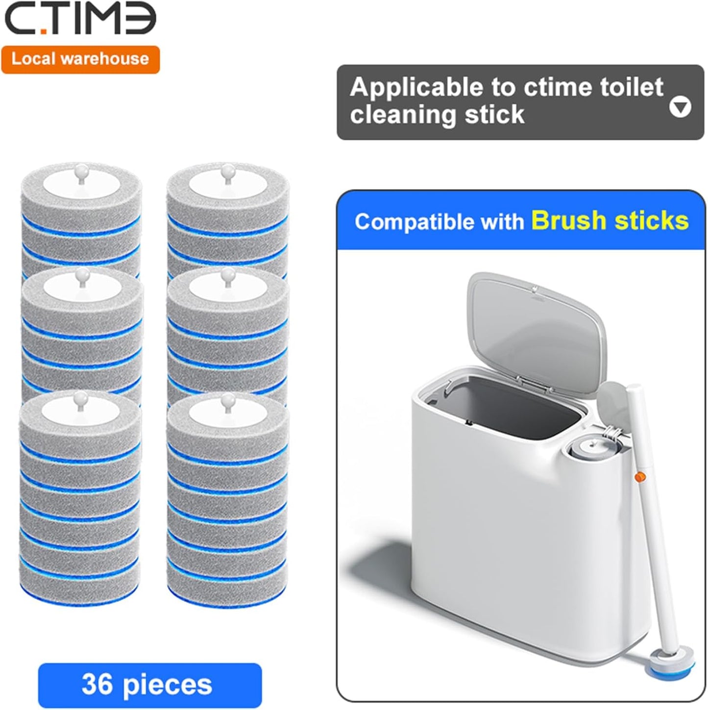 Disposable Toilet Brush and Holder Set with 18 Bowl Wand Cleaners Refill Pads, Bathroom Wall Mounted Toilet Bowl Cleaners Kit.