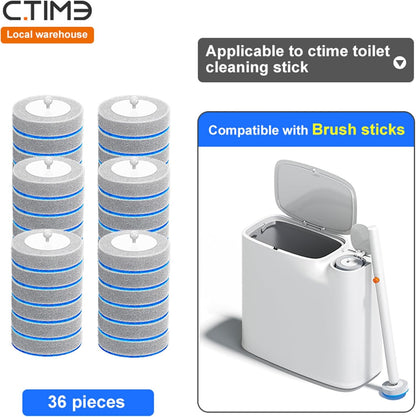 Disposable Toilet Brush and Holder Set with 18 Bowl Wand Cleaners Refill Pads, Bathroom Wall Mounted Toilet Bowl Cleaners Kit.