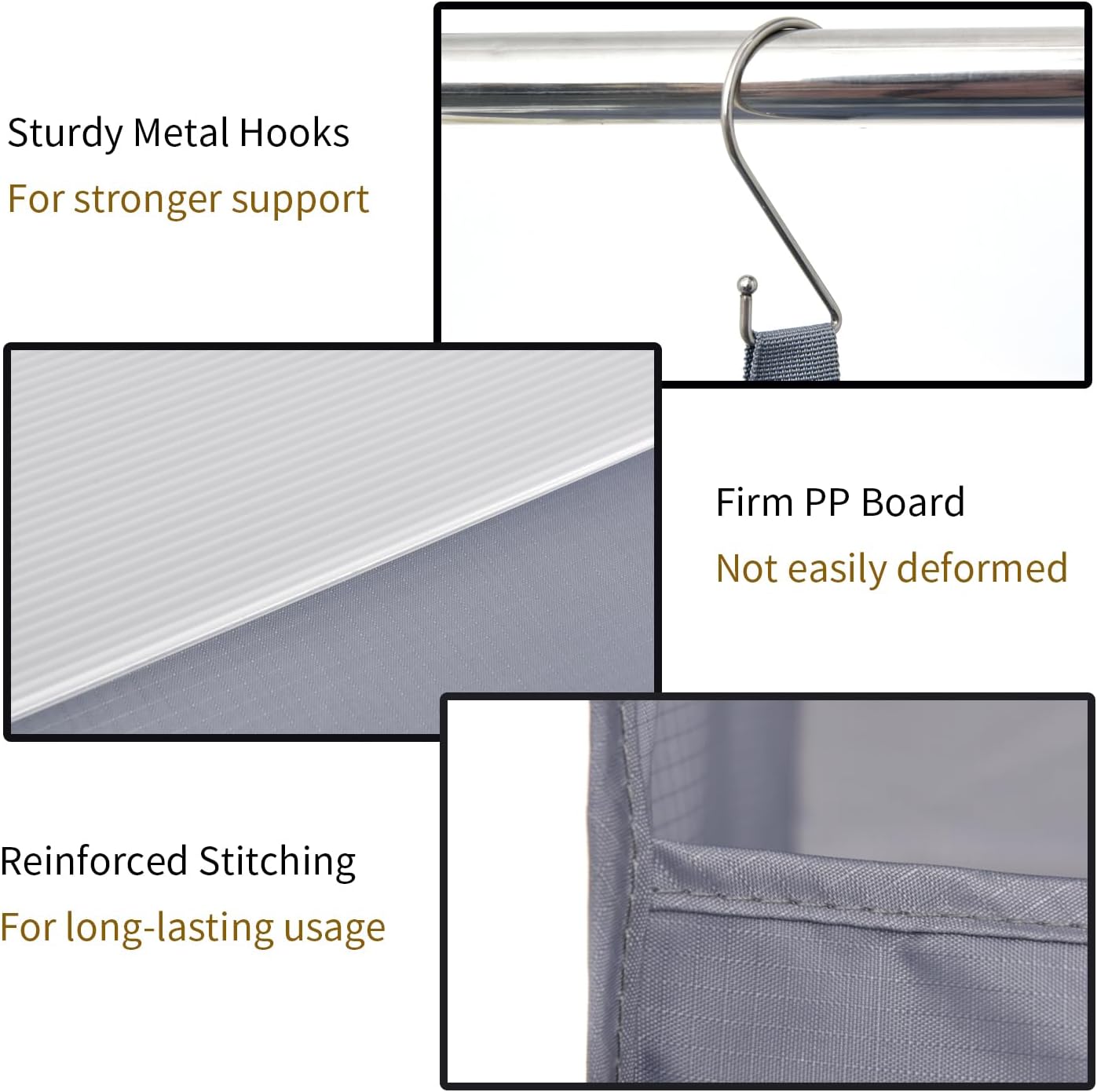 GRANNY SAYS 3-Shelf Hanging Closet Organizer and Storage, Collapsible Hanging Closet Shelves, Hanging Organizer for Closet & RV, Gray, 29 ½" H X 12" W X 12" D, 1-Pack