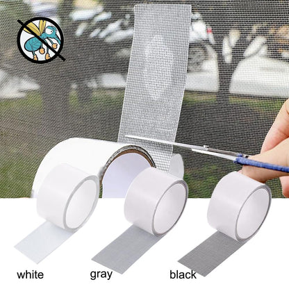 SKYPRO Window Mosquito Net Repair Tape Self Adhesive Window Screen Repair Patch Strong Anti-Insect Fly Mesh Broken Holes Repair(2Pcs,White)