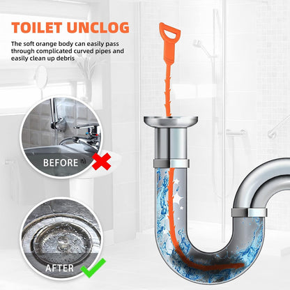 3 Pack 25 Inch Hair Snake Hair Drain Clog Remover Cleaning Tool Drain Opener sink snake Drain Auger Hair Remover Tool For Sewer, Toilet, Shower Kitchen Sink, Bathroom Tub