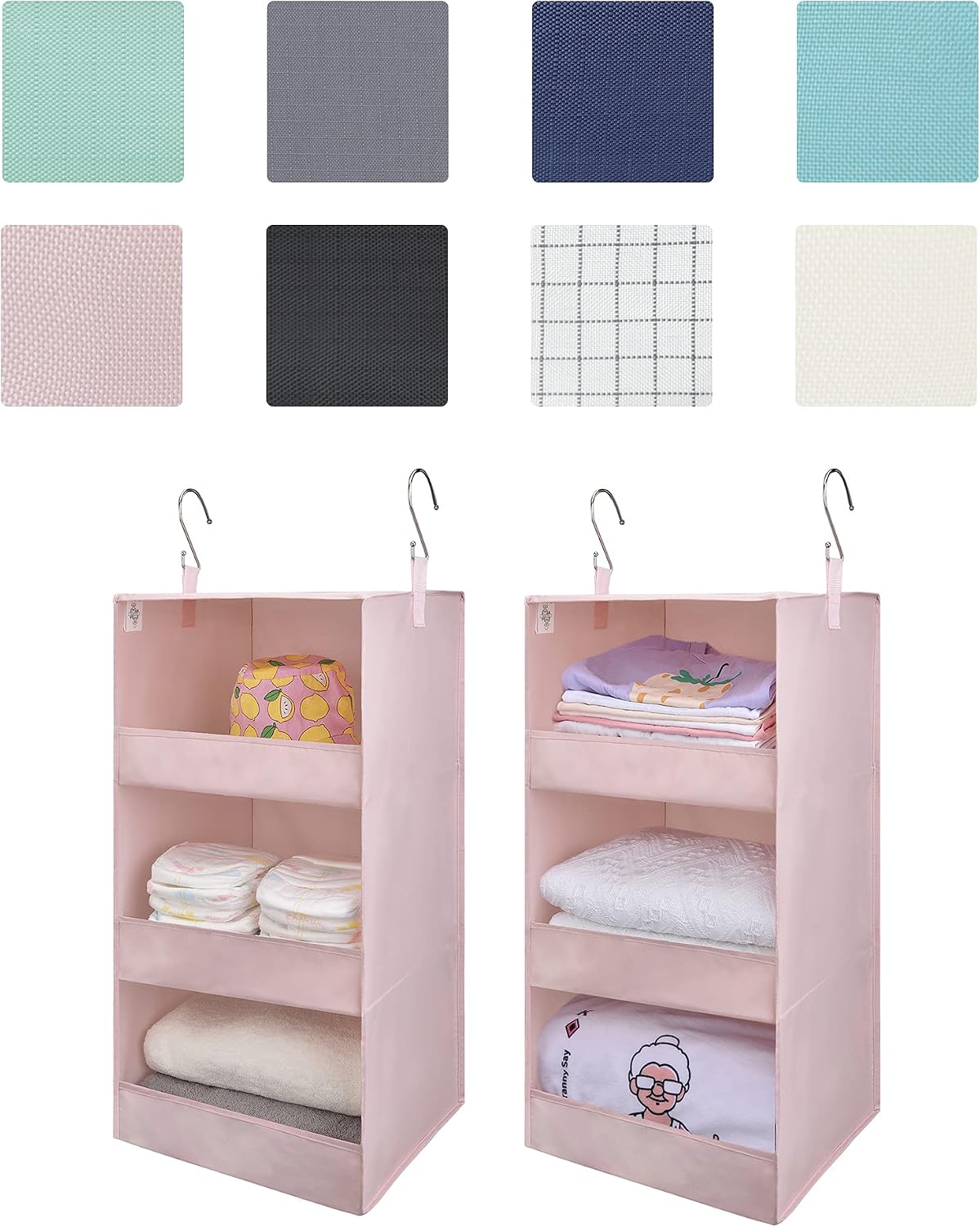 GRANNY SAYS 3-Shelf Hanging Closet Organizer and Storage, Collapsible Hanging Closet Shelves, Hanging Organizer for Closet & RV, Gray, 29 ½" H X 12" W X 12" D, 1-Pack