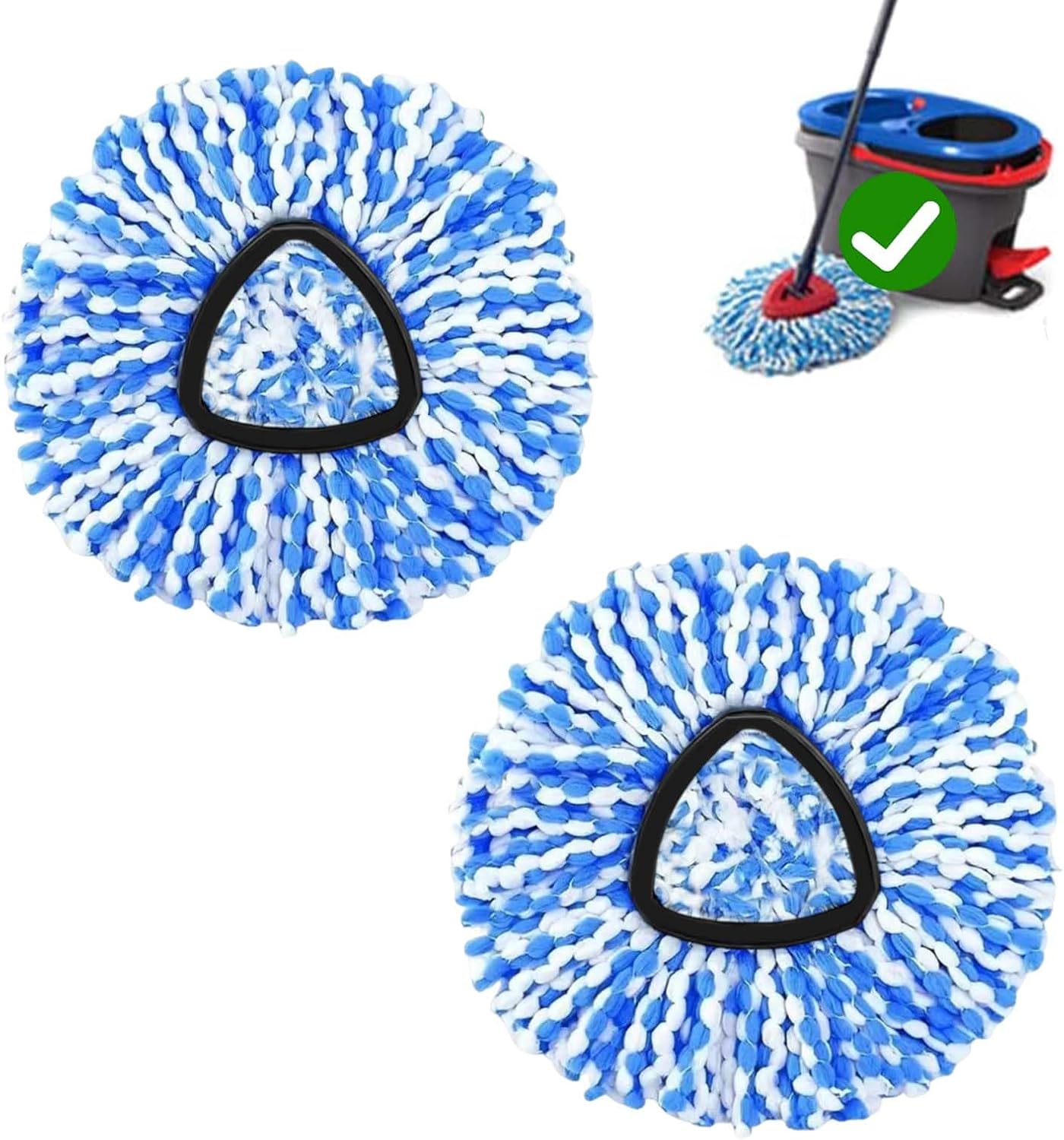 4-Pack Spin Mop Replacement Head for O-Ceda RinseClean Spin Mop Refill 2-Tank System Microfiber Deep Cleaning Machine Washable and Easy-to-Replace