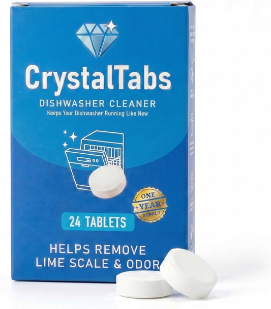 Dishwasher Cleaner Tablets – Deep Clean Descaler – Fragrance-Free – Removes Lime Scale, Hard Water & Odor – 24 Count Year Supply