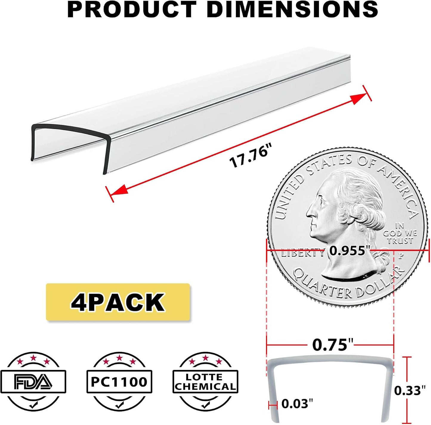 Cabinet Protectors for Kitchen Cabinets, Cabinet Door Protector Trash Drawer Protector Edge Guard, Plastic Slip on Protectors for Cabinets– 3/4" Thick, 18" Length