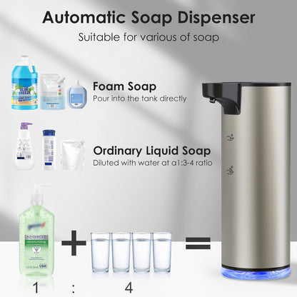 Automatic Soap Dispenser Touchless Foaming: Soap Dispenser Rechargeable for Bathroom