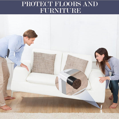 Pllieay 2 Pack Felt Strip Rolls with Adhesive Backing Heavy-Duty Felt Furniture Pads for Hardwood Floors and Rocking Chair to Protect Surface from Scratches & Damage(Brown, 118 x 2 x 0.12 Inch)
