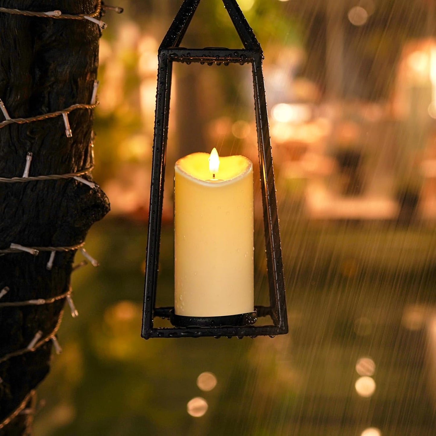 Homemory Dripping Wax Flameless Candles, Battery Operated Candles with Remote Control and Timers, LED Pillar Candles, Electric Fake Candles, 3" x 6", Set of 2