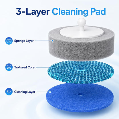 Disposable Toilet Cleaning Brush Kit with 18 Refill Heads, One-Press Release, Built-in Cleaning Solution, Wall-Mounted Storage, Ideal for Bathroom, Home, Rental and Airbnb