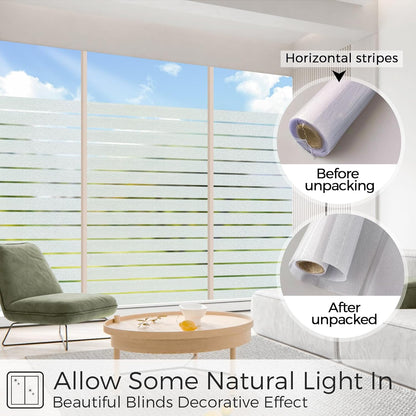 Coavas Frosted Glass Window Privacy Film, Opaque Static Cling No Glue Removable, UV & Heat Blocking Anti-Glare, Renter Friendly Decorative Covering for Bathroom Bedroom Door, 17.5 x 78.7 in