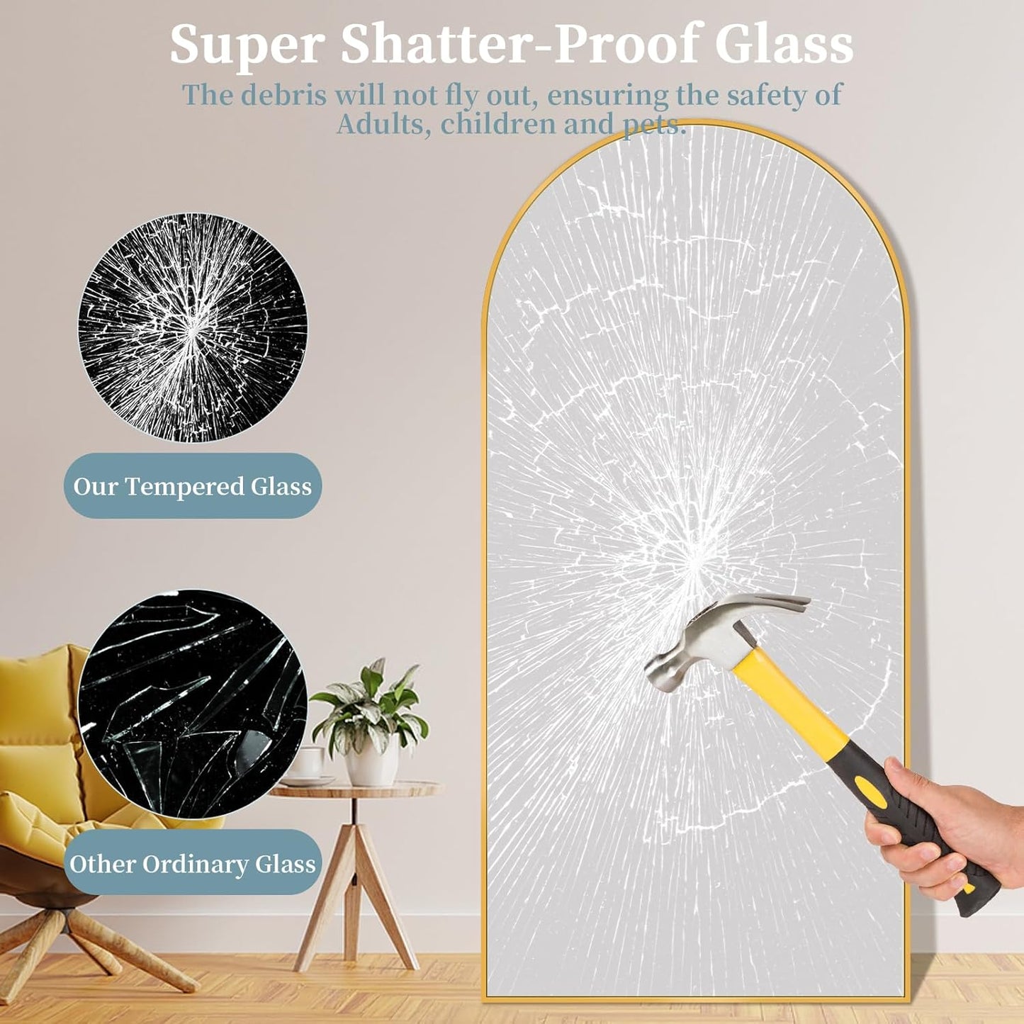 Full Length Mirror with Stand, 71"x28" Arched Full Body Large Stand Up Aluminum Frame Floor Standing Mirror, Freestanding Hanging Leaning Mounted for Bedroom Living Room Entryway Gold