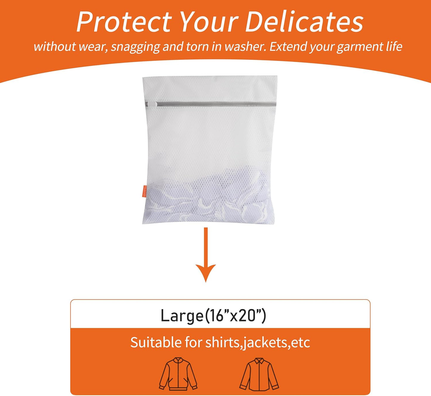 Polecasa Diamond Mesh Laundry Bags 3 Pack (16x20”, Large) | Durable Zipper, For Delicates, Lingerie, Bras, Underwear, Protect Garments in Washing Machine
