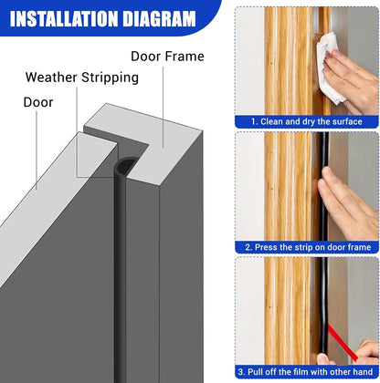 Weather Stripping Door Seal Self Adhesive Weather Strip Silicone D Shaped Door Seal Strip for Door Frame/Window Seal, 20Ft, Brown (3/8" W × 1/4" T)