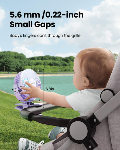 Gaiatop Portable Clip on Fan Battery Operated, Small Powerful 3 Speed Quiet 360° Rotate, USB Rechargeable Mini Personal Cooling Fan for Desk Table Home Office Stroller Camping Women Gifts Purple