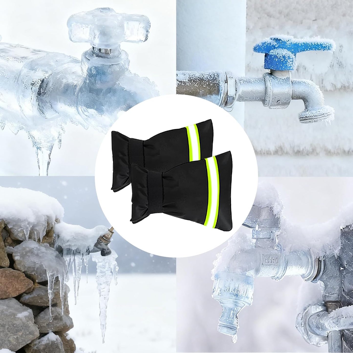 2PCS Outdoor Faucet Covers for Winter Freeze Protection, Upgrade Enlarge and Thicken 7.1"W x 9.8"H Reusable Waterproof Insulated Outdoor Faucet Covers, Faucet Cover Outdoor for Winter Cold Weather
