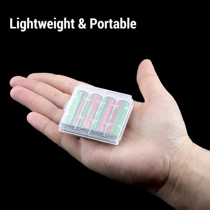 IFAMIO 10 Pack Battery Storage Organizer Case - Transparent AA/AAA Cell Battery Holder Cases Protective Plastic Container Box for Home, Garage, Office, Travel