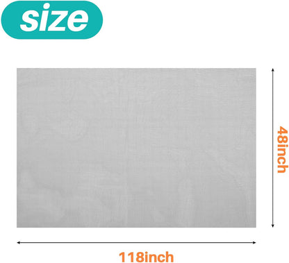 Sukh 48"x118" Window Screen Mesh - Window Screen Replacement Fiberglass Porch Screen for House Window Patio Netting Repair Mosquitero para Puertas De Casa Pet Proof Screen Door Replacement Mesh（Grey）