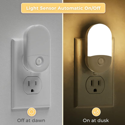 L LOHAS LED Night Lights Plug into Wall, [2 Pack] LED Dimmable Night Light with Light Sensors, 30/60LM Adjustable Brightness Nightlights, Soft White 3000K Automatic Night Light for Kid, Hallway