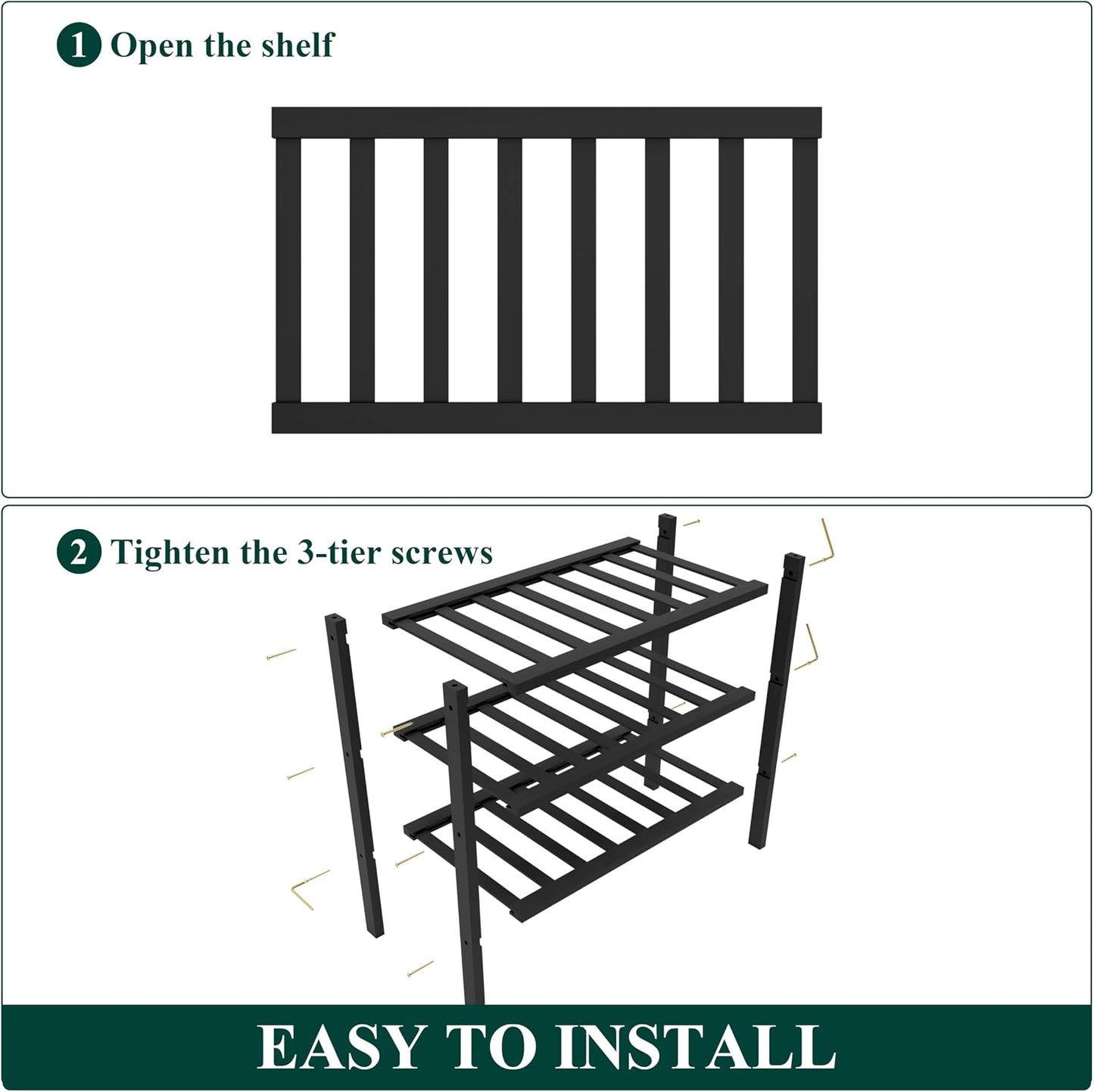 Smiry Bamboo Shoe Rack for Closet, 3 Tier Wooden Shoe Organizer, Stackable Wood Shoe Storage Shelf for Entryway, 14 Vertical Slats, One-piece Heavy-Duty Legs, 26.77"x11.02"x18.31", Natural