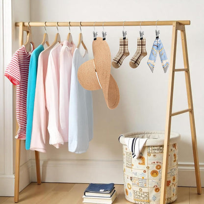 COMNICO Boot Hangers Clips, 100 Pcs Laundry Hooks with Clips Stainless Steel Portable Clothes Pins Closet Hanger Organizer for Wardrobe Travel Pants Jeans Clothes Hats Towels