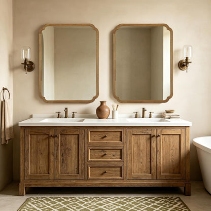 WallBeyond Full Length Mirror Wall Mounted 65"x22", Rustic Wooden Frame Floor Mirror, Large Full Body Mirror for Bedroom, Leaning or Hanging Against Wall, Natural