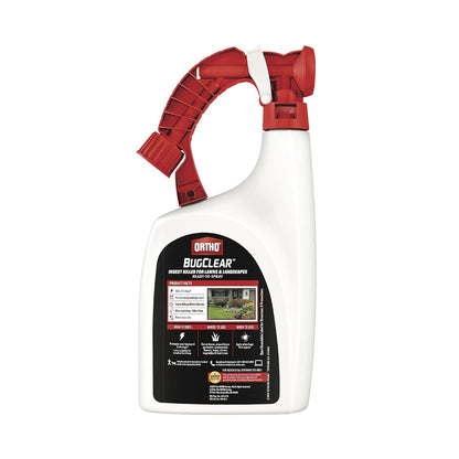 Ortho BugClear Insect Killer for Lawns & Landscapes Ready to Spray - Hose-End Applicator, Outdoor Bug Spray, Kills Mosquitoes, Ants, Spiders, and More, 32 fl. oz.